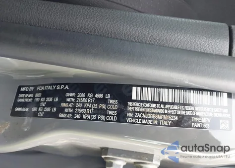 2021 Jeep Renegade Latitude 4X4 из США, поврежденный, VIN ZACNJDBB8MPM15234